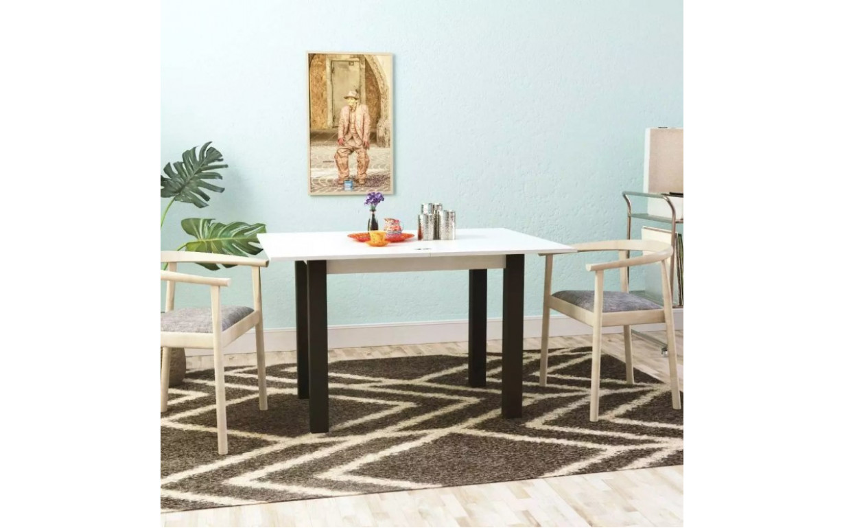 Стол-трансформер Dinner Гикори Рокфорд Светлый/Венге ноги - Фото